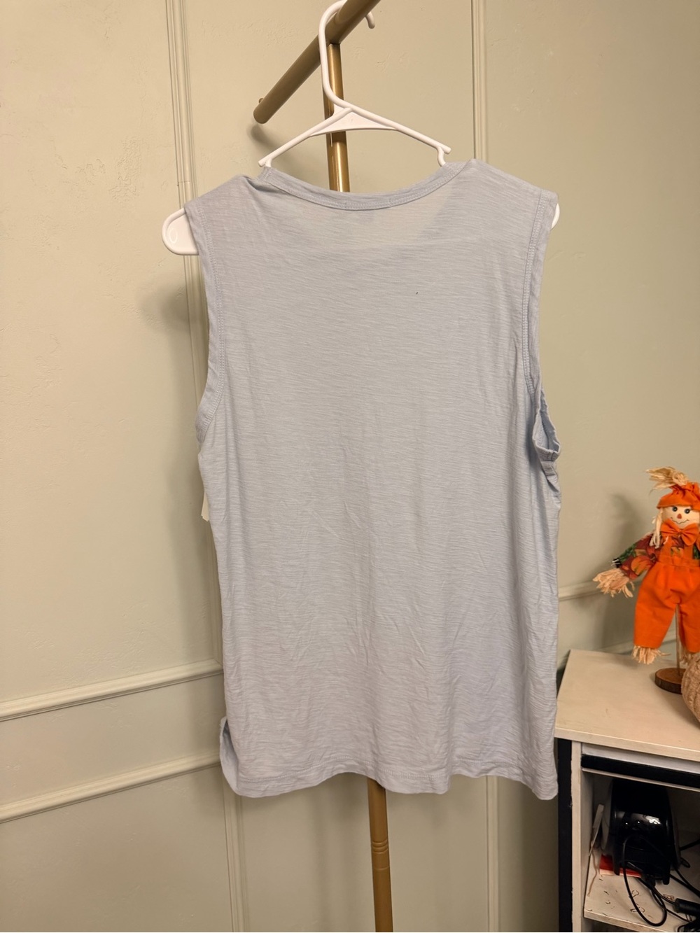 James Perse Cotton Tank Sleeveless Light Blue/Grey Slub MSRP $118 - Picture 3 of 5